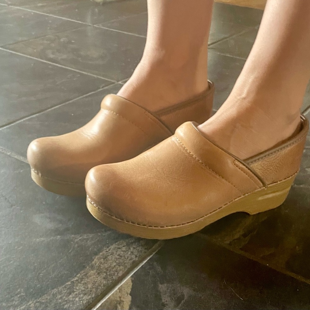 Dansko Tan Leather Clogs